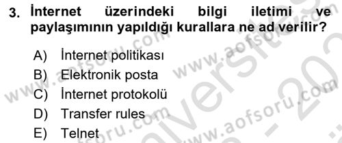 Sosyal Medya Platformları Dersi 2023 - 2024 Yılı (Vize) Ara Sınav Soruları 3. Soru