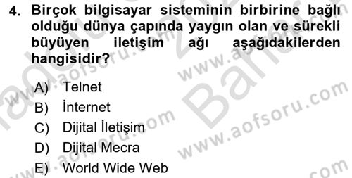 Sosyal Medya Platformları Dersi 2023 - 2024 Yılı (Vize) Ara Sınav Soruları 4. Soru