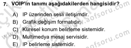 Sosyal Medya Platformları Dersi 2023 - 2024 Yılı (Vize) Ara Sınav Soruları 7. Soru