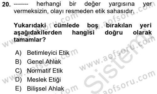 Medya Girişimciliği Dersi 2019 - 2020 Yılı (Vize) Ara Sınav Soruları 20. Soru