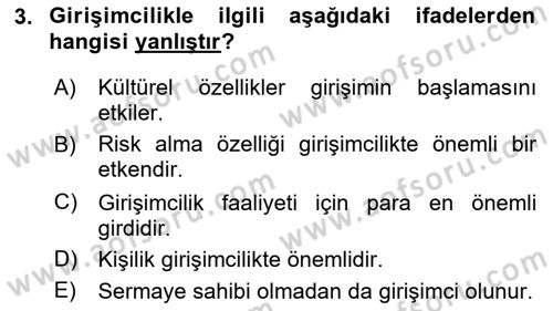Medya Girişimciliği Dersi 2019 - 2020 Yılı (Final) Dönem Sonu Sınav Soruları 3. Soru