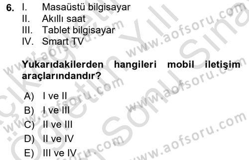 Dijital Çağda Reklam Dersi 2021 - 2022 Yılı (Final) Dönem Sonu Sınav Soruları 6. Soru