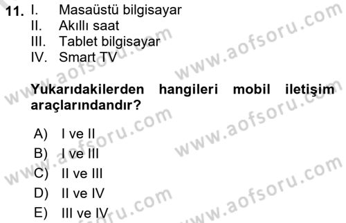 Dijital Çağda Reklam Dersi 2022 - 2023 Yılı Yaz Okulu Sınav Soruları 11. Soru