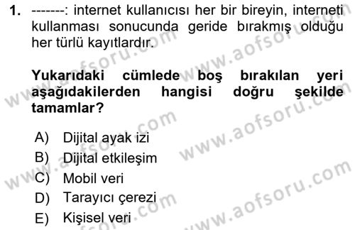 Dijital Çağda Reklam Dersi 2024 - 2025 Yılı (Final) Dönem Sonu Sınav Soruları 1. Soru