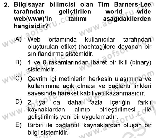 Dijital Medya ve Tüketici Dersi 2021 - 2022 Yılı Yaz Okulu Sınav Soruları 2. Soru