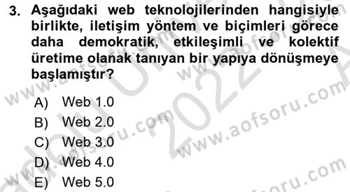 Dijital Medya ve Tüketici Dersi 2022 - 2023 Yılı (Vize) Ara Sınav Soruları 3. Soru