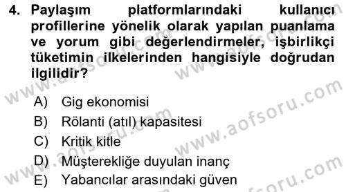 Dijital Medya ve Tüketici Dersi 2022 - 2023 Yılı (Final) Dönem Sonu Sınav Soruları 4. Soru