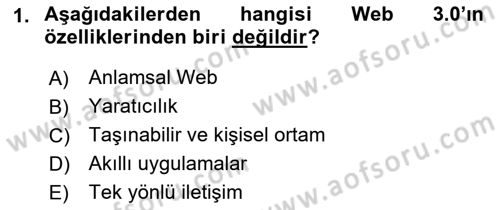 Dijital Medya ve Tüketici Dersi 2022 - 2023 Yılı Yaz Okulu Sınav Soruları 1. Soru