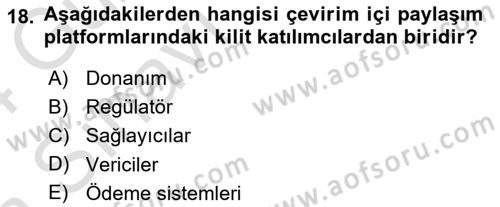 Dijital Medya ve Tüketici Dersi 2023 - 2024 Yılı (Vize) Ara Sınav Soruları 18. Soru