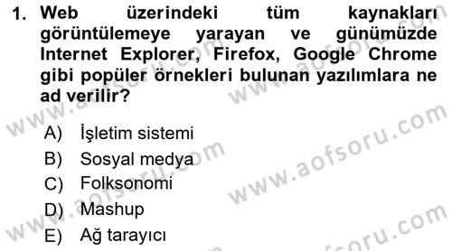 Dijital Medya ve Tüketici Dersi 2023 - 2024 Yılı (Final) Dönem Sonu Sınav Soruları 1. Soru