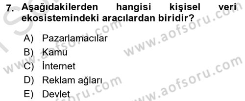 Dijital Medya ve Tüketici Dersi 2023 - 2024 Yılı (Final) Dönem Sonu Sınav Soruları 7. Soru