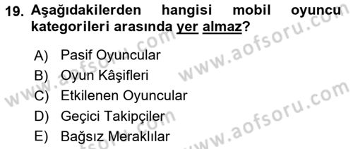 Dijital Medya ve Tüketici Dersi 2024 - 2025 Yılı (Final) Dönem Sonu Sınav Soruları 19. Soru
