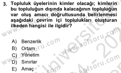 Dijital Medya ve Tüketici Dersi 2024 - 2025 Yılı (Final) Dönem Sonu Sınav Soruları 3. Soru
