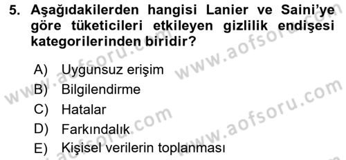 Dijital Medya ve Tüketici Dersi 2024 - 2025 Yılı (Final) Dönem Sonu Sınav Soruları 5. Soru