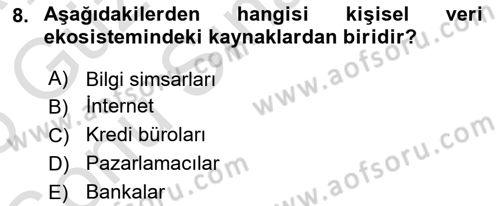 Dijital Medya ve Tüketici Dersi 2024 - 2025 Yılı (Final) Dönem Sonu Sınav Soruları 8. Soru