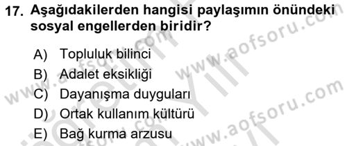Dijital Medya ve Tüketici Dersi 2025 - 2026 Yılı (Vize) Ara Sınav Soruları 17. Soru