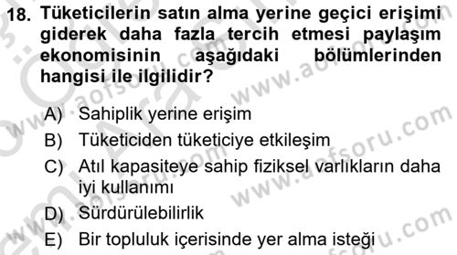 Dijital Medya ve Tüketici Dersi 2025 - 2026 Yılı (Vize) Ara Sınav Soruları 18. Soru