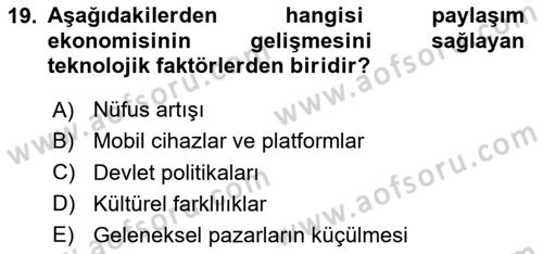 Dijital Medya ve Tüketici Dersi 2025 - 2026 Yılı (Vize) Ara Sınav Soruları 19. Soru