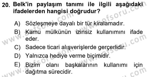 Dijital Medya ve Tüketici Dersi 2025 - 2026 Yılı (Vize) Ara Sınav Soruları 20. Soru