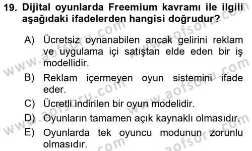 Dijital Medya ve Tüketici Dersi 2025 - 2026 Yılı (Final) Dönem Sonu Sınav Soruları 19. Soru