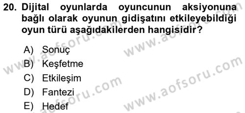 Dijital Medya ve Tüketici Dersi 2025 - 2026 Yılı (Final) Dönem Sonu Sınav Soruları 20. Soru