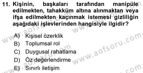 Dijital Medya ve Tüketici Dersi 2025 - 2026 Yılı Yaz Okulu Sınav Soruları 11. Soru