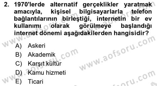 Dijital Medya ve Tüketici Dersi 2025 - 2026 Yılı Yaz Okulu Sınav Soruları 2. Soru