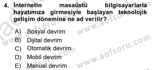 Dijital Medya ve Tüketici Dersi 2025 - 2026 Yılı Yaz Okulu Sınav Soruları 4. Soru