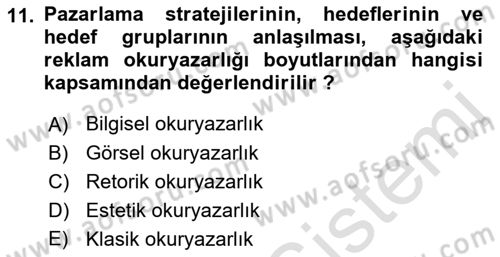 Sosyal Medya Yönetimi Dersi 2023 - 2024 Yılı (Vize) Ara Sınav Soruları 11. Soru