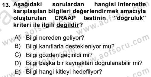 Sosyal Medya Yönetimi Dersi 2023 - 2024 Yılı (Vize) Ara Sınavı 13. Soru