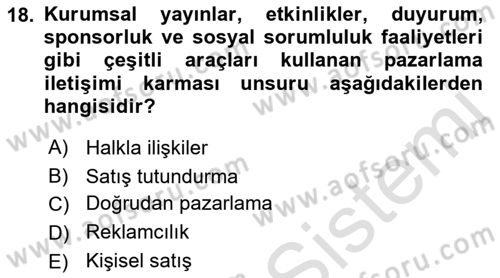 Sosyal Medya Yönetimi Dersi 2023 - 2024 Yılı (Vize) Ara Sınav Soruları 18. Soru