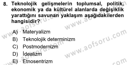 Sosyal Medya Yönetimi Dersi 2023 - 2024 Yılı (Vize) Ara Sınav Soruları 8. Soru