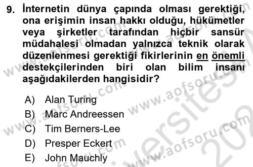 Sosyal Medya Yönetimi Dersi 2023 - 2024 Yılı (Vize) Ara Sınav Soruları 9. Soru