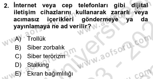 Sosyal Medya Yönetimi Dersi 2023 - 2024 Yılı (Final) Dönem Sonu Sınav Soruları 2. Soru