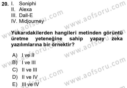 Sosyal Medya Yönetimi Dersi 2023 - 2024 Yılı (Final) Dönem Sonu Sınav Soruları 20. Soru