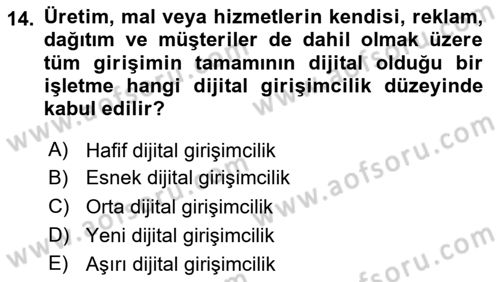 Sosyal Medya Yönetimi Dersi 2023 - 2024 Yılı Yaz Okulu Sınav Soruları 14. Soru