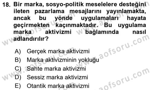 Sosyal Medya Yönetimi Dersi 2023 - 2024 Yılı Yaz Okulu Sınav Soruları 18. Soru