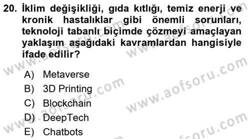 Sosyal Medya Yönetimi Dersi 2023 - 2024 Yılı Yaz Okulu Sınav Soruları 20. Soru