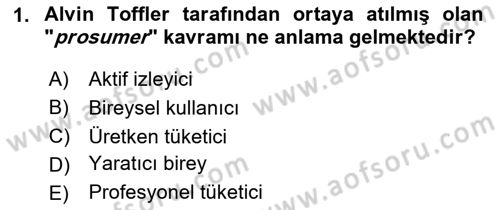 Sosyal Medya Yönetimi Dersi 2024 - 2025 Yılı (Vize) Ara Sınav Soruları 1. Soru