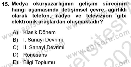 Sosyal Medya Yönetimi Dersi 2024 - 2025 Yılı (Vize) Ara Sınav Soruları 15. Soru