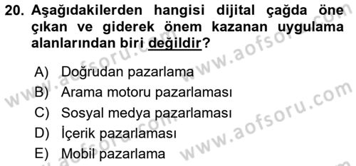 Sosyal Medya Yönetimi Dersi 2024 - 2025 Yılı (Vize) Ara Sınav Soruları 20. Soru