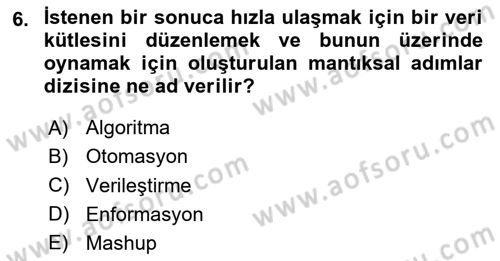 Sosyal Medya Yönetimi Dersi 2024 - 2025 Yılı (Vize) Ara Sınav Soruları 6. Soru