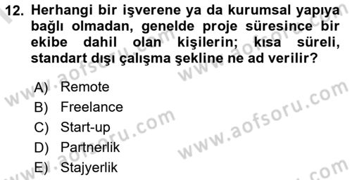 Sosyal Medya Yönetimi Dersi 2024 - 2025 Yılı (Final) Dönem Sonu Sınav Soruları 12. Soru