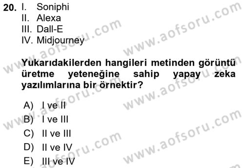 Sosyal Medya Yönetimi Dersi 2024 - 2025 Yılı (Final) Dönem Sonu Sınav Soruları 20. Soru