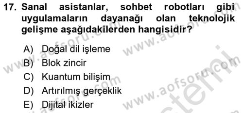 Sosyal Medya Yönetimi Dersi 2024 - 2025 Yılı Yaz Okulu Sınav Soruları 17. Soru