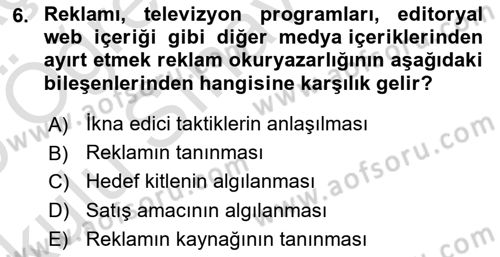 Sosyal Medya Yönetimi Dersi 2024 - 2025 Yılı Yaz Okulu Sınav Soruları 6. Soru