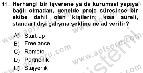Sosyal Medya Yönetimi Dersi 2025 - 2026 Yılı (Final) Dönem Sonu Sınav Soruları 11. Soru