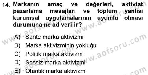 Sosyal Medya Yönetimi Dersi 2025 - 2026 Yılı (Final) Dönem Sonu Sınav Soruları 14. Soru