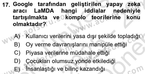 Sosyal Medya Yönetimi Dersi 2025 - 2026 Yılı (Final) Dönem Sonu Sınav Soruları 17. Soru