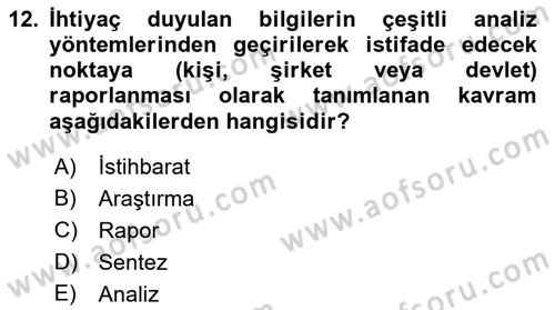 Sosyal Medya ve Propaganda Dersi 2021 - 2022 Yılı (Final) Dönem Sonu Sınav Soruları 12. Soru
